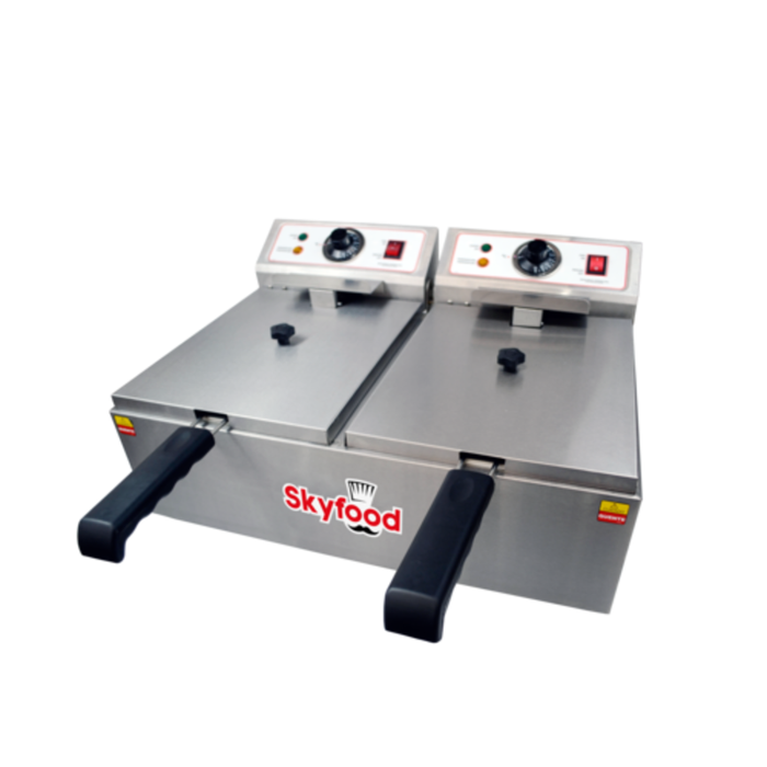 Skyfood FED-20-N 20 lbs Electric Countertop Split Pot Fryer