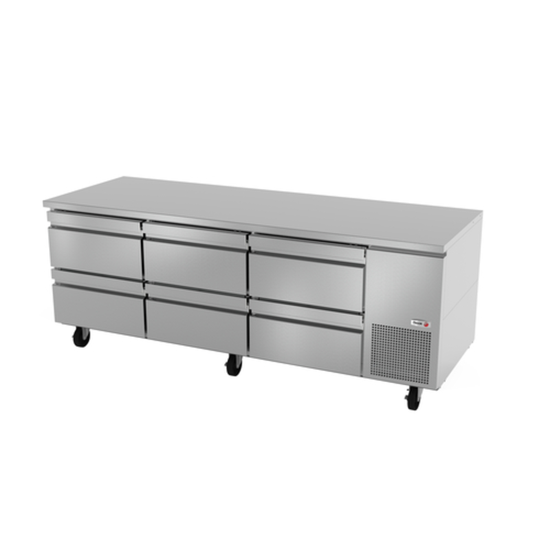 Fagor SUR-93-D6 93"W Undercounter Drawer Refrigerator With Six Drawers And Stainless Steel Finish