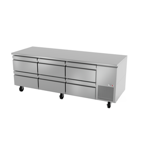 Fagor SUR-93-D6 93"W Undercounter Drawer Refrigerator With Six Drawers And Stainless Steel Finish