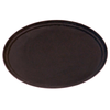 Omcan 80108 Non-Skid Fiberglass Serving Tray 10 x 14-inch black oval textured non-skid rubber surface for restaurant service