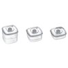 BPA-Free Vacuum Container Kit Includes Three Clear Food Storage Containers With Lids.