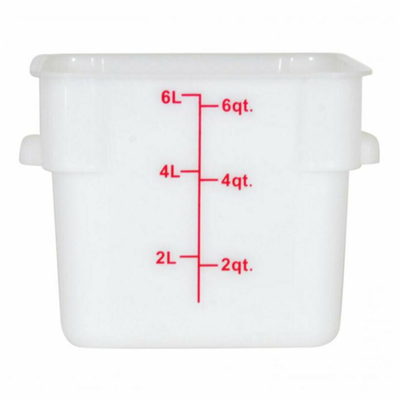 Clear Polycarbonate Food Storage Container With Measurement Markings For 2L, 4L, And 6L