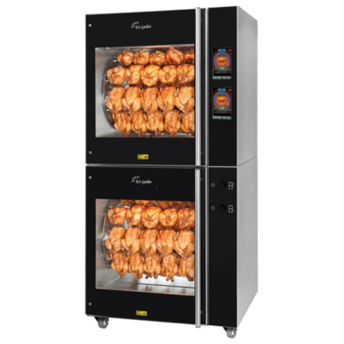 Fri-Jado 9299560 TDR 7+TDR 7 S Stacked Electric Rotisserie Oven 56-Chicken Capacity