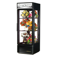 True G4SM-23FC-HC~TSL01 27.5-Inch Glass Floral Merchandiser Refrigerator four-sided glass display cooler with fresh flowers