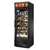 Alt Tag: True GDM-23W-HC~TSL01 27" Glass Door Reach-In Wine Merchandiser Refrigerator with glass door display and stocked wine bottles