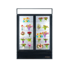 Alt Tag: True GDM-49 Refurbished 54.1" Floral Glass Door Merchandiser Refrigerator two-door floral display fridge with glass doors