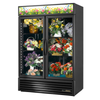 Alt Tag: True GDM-49FC-HC~TSL01 54-1/8 Inch Two Door Floral Merchandiser glass-door display refrigerator with floral arrangements