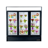 Alt Tag: True GDM-72 Refurbished 78.1" Floral Glass Door Refrigerator three-door floral display cooler with glass doors and bouquets inside