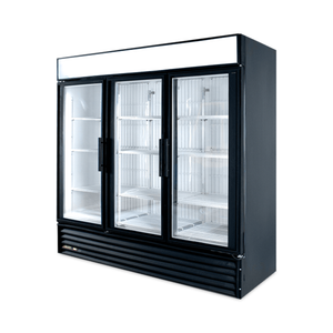 True GDM-72F Refurbished 78.1" Three-Door Glass Merchandiser Freezer 61.8 Cu. Ft. commercial three glass door freezer