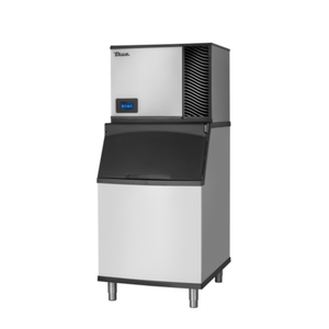 Alt Tag: True Ice Series 560 lbs Air-Cooled Modular Cubed Ice Maker commercial modular ice machine with bin, stainless steel air-cooled