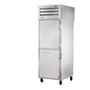 27.5 Inch Pass-Thru Solid Half-Door Freezer With Stainless Steel Finish And Dual Access Doors