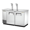 Alt Tag: True Manufacturing TDD-2-S-HC 59-Inch Stainless Steel Two Door Draft Beer Cooler with dual draft towers, two doors