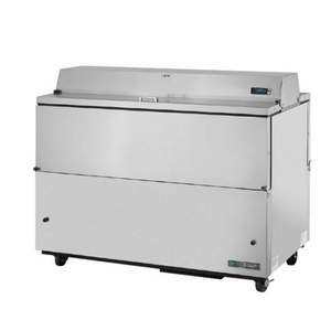True Manufacturing TMC-58-S-DS-SS-HC 58" Dual Sided Stainless Steel Milk Cooler, dual-access stainless milk cooler cabinet