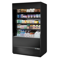 Alt Tag: True Manufacturing 48-inch Open Air Grab-and-Go Refrigerated Merchandiser open-air display case with shelves of drinks and snacks