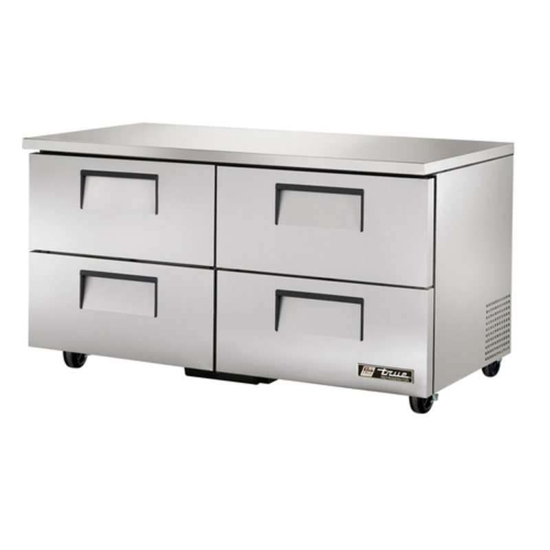 True Manufacturing 60-3/8 Inch Undercounter Four Drawer Refrigerator With Stainless Steel Finish
