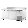 True Refrigeration Canada ULC (CAD) - TWT-67F-HC~SPEC3 stainless steel two-door deep work top freezer with rear splash