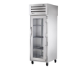 Alt Tag: True Spec Series 27.5-Inch Pass-Thru Heated Food Holding Cabinet with glass door commercial heated holding cabinet on casters