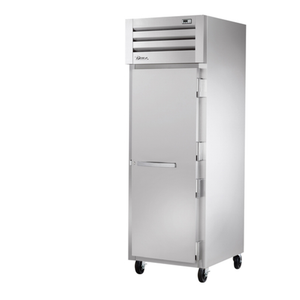 True Spec Series 27.5 Inch Reach-In Heated Holding Cabinet stainless steel commercial holding cabinet with single door on casters
