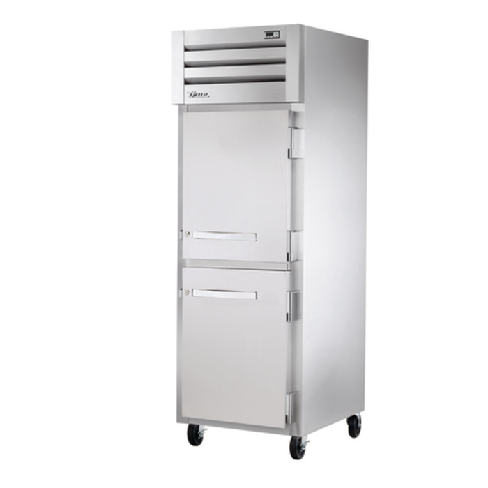 True Spec Series 27.5-Inch Solid Half-Door Reach-In Refrigerator stainless steel commercial reach-in refrigerator with top mount