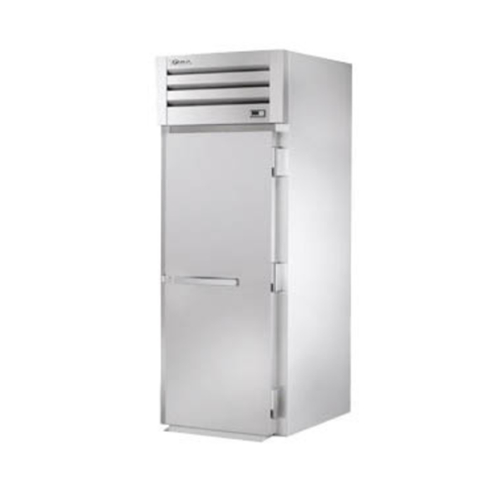 Alt Tag: True Spec Series 35-Inch One Section Roll-In Heated Cabinet stainless steel commercial heated cabinet front view