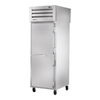 Alt Tag: True SPEC SERIES® 27.5-Inch One-Section Pass-Thru Refrigerator stainless steel commercial fridge with solid door on casters