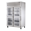 Alt Tag: True STA2H-4HG 52-5/8 Inch Two Section Glass Door Heated Cabinet stainless steel reach-in heated cabinet with glass half doors