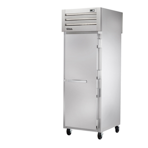 Alt Tag: True STG1HPT-1S-1S 27.5-Inch Spec Series Pass-Thru Heated Cabinet stainless steel commercial holding cabinet with solid door