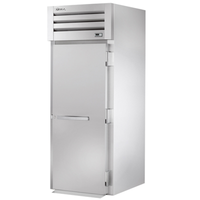 Alt Tag: True STR1HRI89-1S Electric Roll-In Heated Cabinet for 72" Racks stainless steel commercial heated cabinet front view