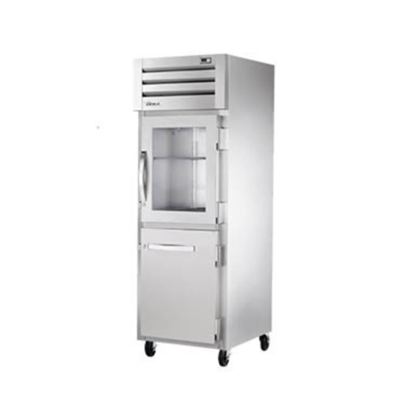 True STR1R-1HG/1HS-HC 27.5-Inch Reach-In Combination Refrigerator With Half-Glass And Half-Solid Door Design