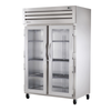Alt Tag: True STR2H-2G 52.63" Spec Series Two-Door Reach-In Heated Cabinet with glass swing doors, stainless steel commercial warming cabinet