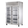 True Str2R-2G-Hc Two-Section Glass Door Refrigerator With Stainless Steel Finish And Glass Doors