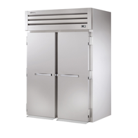 True STR2RRI-2S 68" Wide Spec Series Two-Section Roll-In Refrigerator, stainless steel commercial two-door top-mounted unit