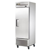 Alt Tag: True T-23-HC 27-Inch Stainless Steel Solid Door Reach-In Refrigerator, single-door commercial stainless reach-in fridge on casters