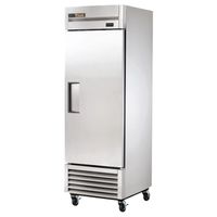 Alt Tag: True T-23F REFURBISHED 27" Solid Door Reach-In Freezer 19.7 Cu.Ft. commercial stainless steel single door freezer on casters