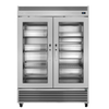 True T-Series 57.63" Two-Section Glass Door Reach-In Refrigerator With Clear Visibility And Organized Storage