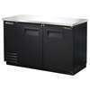 True TBB-2-HC 59-Inch Refrigerated Back Bar Cabinet With Two Doors And Stainless Steel Top