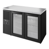 True TBR52-RISZ1-L-B-GG-1 Two-Door Glass Back Bar Cooler With Stainless Steel Top And Glass Doors