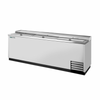 Alt Tag: True TD-95-38-S-HC 95-3/8" Stainless Steel Slide Lid Bottle Cooler deep well horizontal bar cooler with solid sliding lids