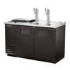 Alt Tag: True TDD-2CT-HC 59-Inch Two Door Direct Draw Beer Dispenser with dual beer taps, two swing doors, black bar keg cooler