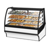Alt Tag: True TDM-DC-59 59.25" Curved Glass Non-Refrigerated Bakery Display Case with curved glass front, glass ends, multi-shelf pastry case