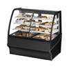Curved Glass Dual Zone Display Merchandiser Showcasing Pastries And Desserts In A 48 Inch Case.