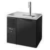 Alt Tag: True 36" Pass-Thru Single Zone Draft Beer Cooler Refrigerator commercial black draft beer cooler with stainless top and single tap