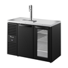 True TDR48-RISZ1-L-B-SG-1 48" Single Zone Draft Beer Cooler Refrigerator with stainless top, draft tower, black cabinet and glass door