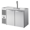 Alt Tag: True TDR52-RISZ1-L-S-SS-1 52" Two Door Draft Beer Cooler Refrigerator stainless steel two-door keg cooler with draft tower