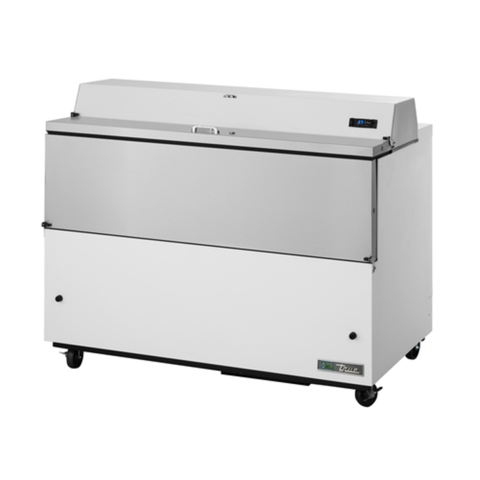 True TMC-49-SS-HC 49 Inch Forced-Air School Milk Cooler stainless steel forced-air cafeteria milk cooler station on casters