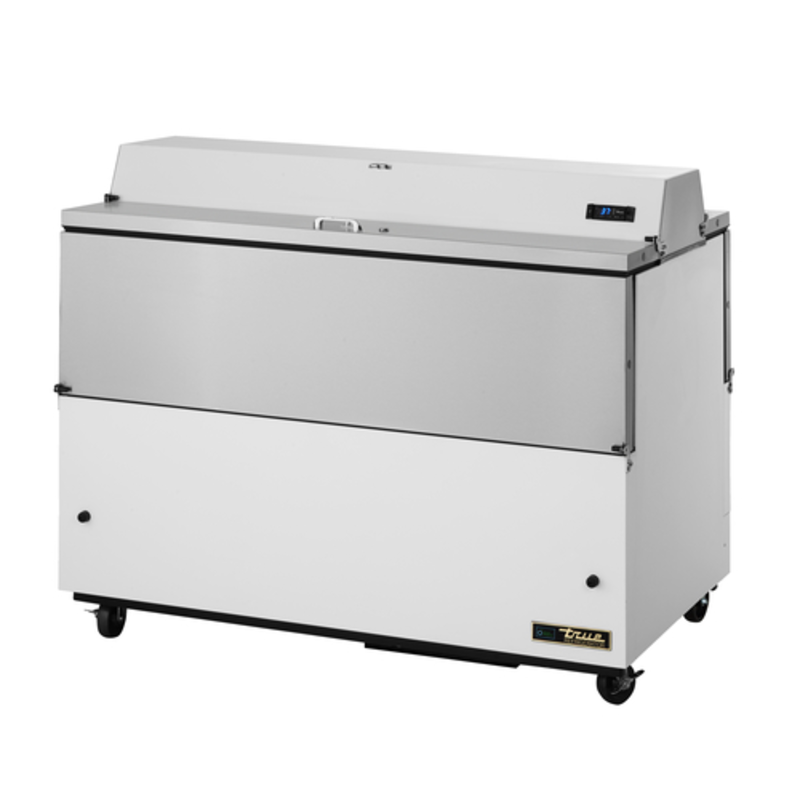 True TMC-58-DS-SS-HC 58-Inch Dual Sided School Milk Cooler Station stainless steel dual-access cafeteria milk cooler
