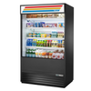 Alt Tag: True TOAM-48-HC~TSL01 48-Inch Open Air Grab and Go Refrigerator open air merchandiser for packaged drinks, snacks and dairy