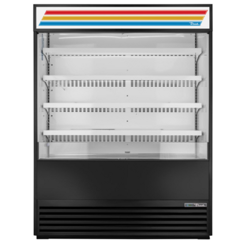 True TOAM-60-HC~TSL01 60" Open Air Merchandiser Refrigerator Display open-front refrigerated case with adjustable shelves