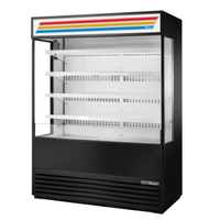 Alt Tag: True TOAM-60GS-HC 60" Glass Sided Open Air Refrigerated Merchandiser open front display cooler with glass sides