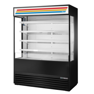 Alt Tag: True TOAM-60GS-HC 60" Glass Sided Open Air Refrigerated Merchandiser open front display cooler with glass sides